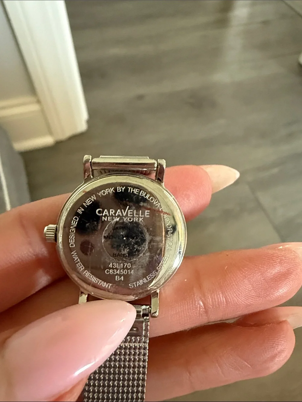 Caravelle New York Silver Crystal-Accent Mesh Watch